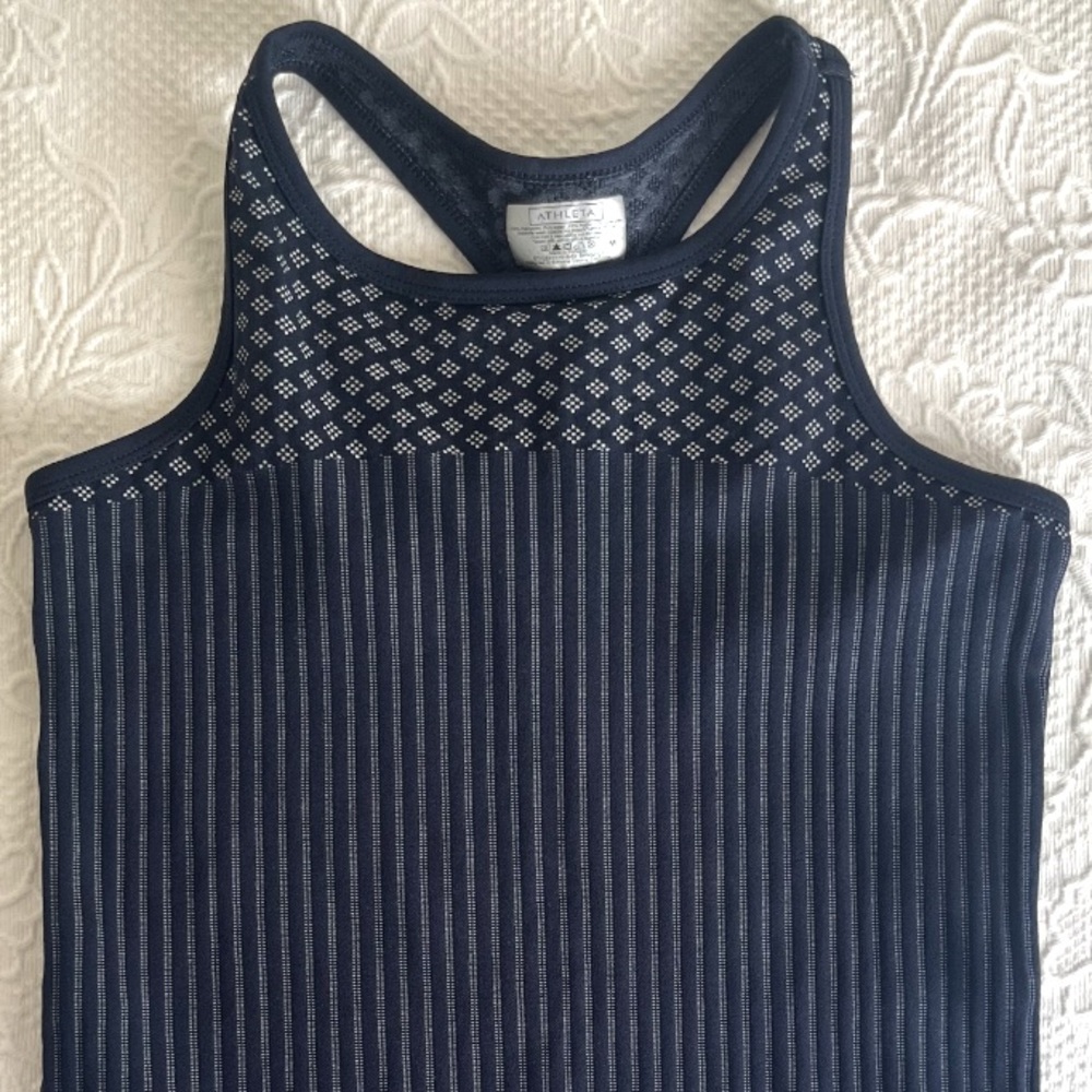 Athleta Renew navy blue stretchy tank top size medium